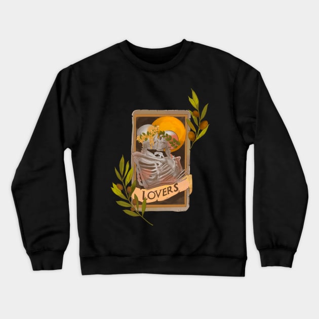 The Lovers Tarot:, Kissing Skeletons Crewneck Sweatshirt by i am Cuta